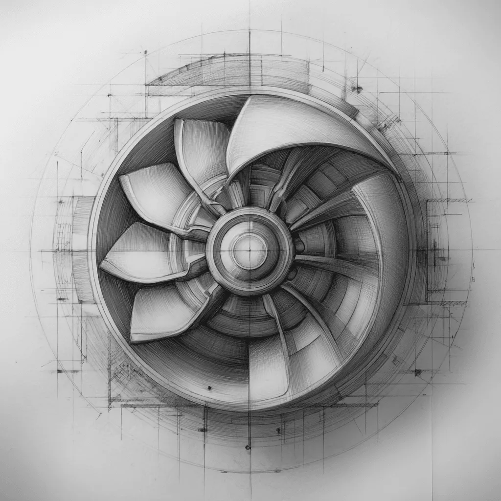 A plane engine drawing